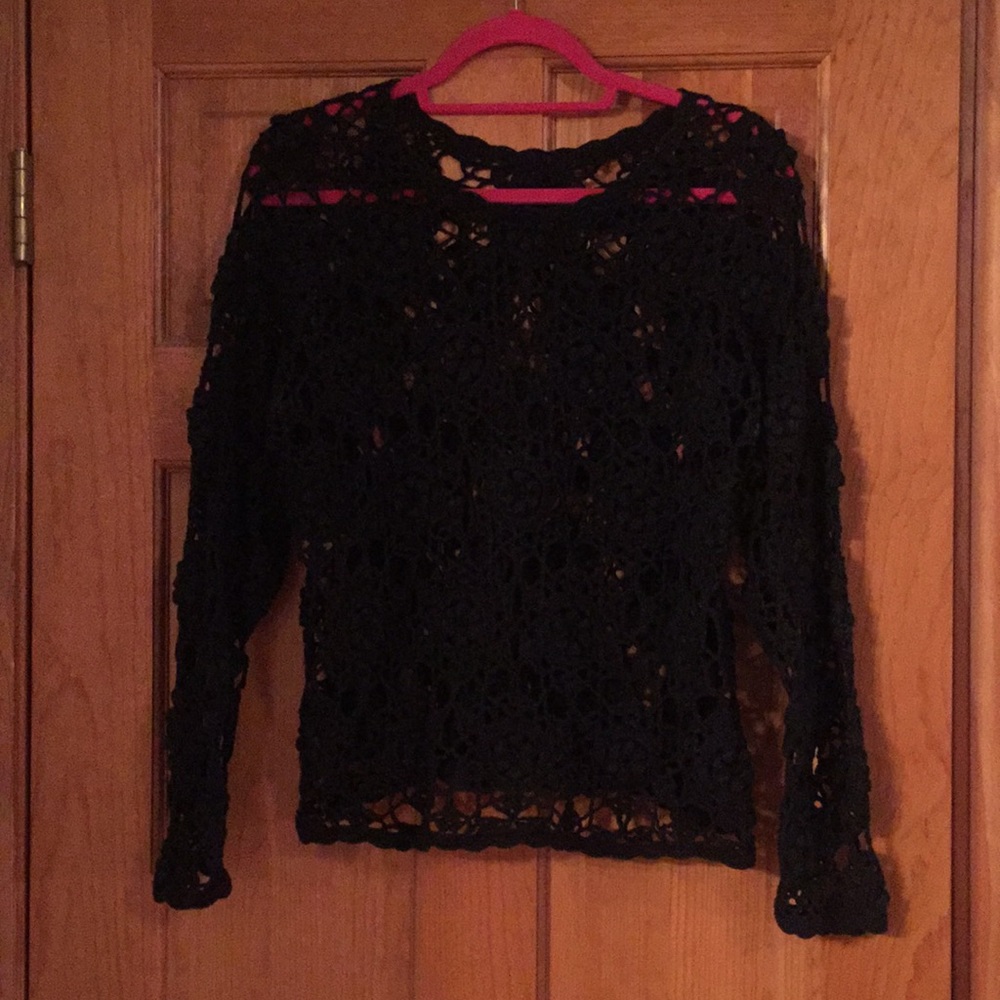 Black Crochet Top